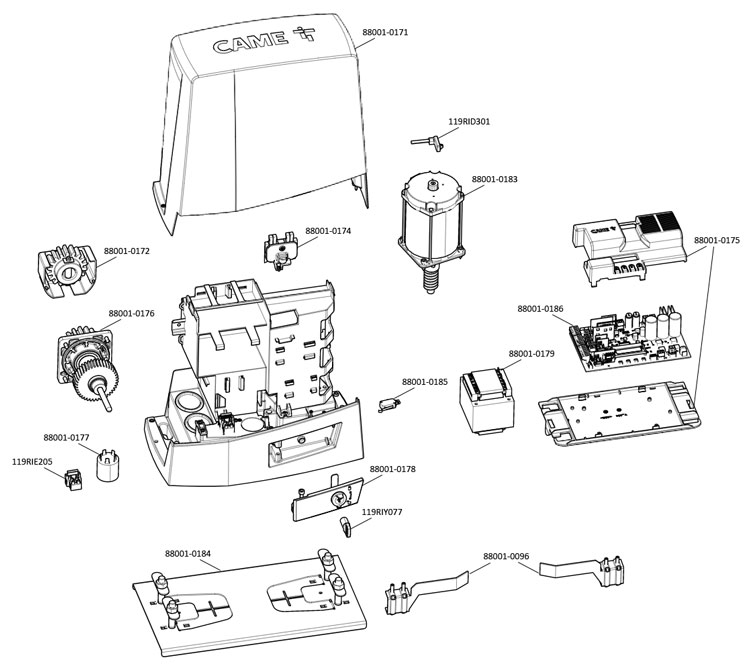 Запчасти для привода CAME BKV15AGS Запчасти для привода CAME BKV15AGS