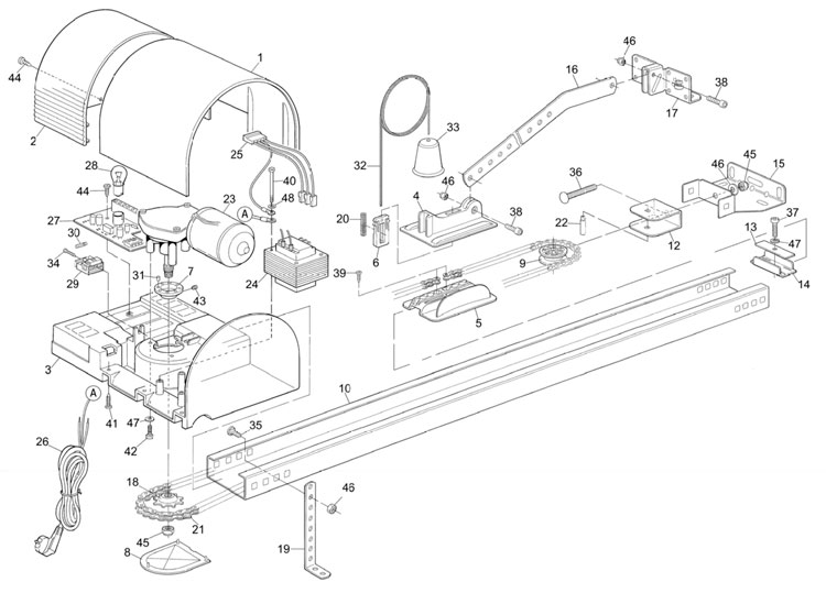 Запчасти для привода NICE SHEL75