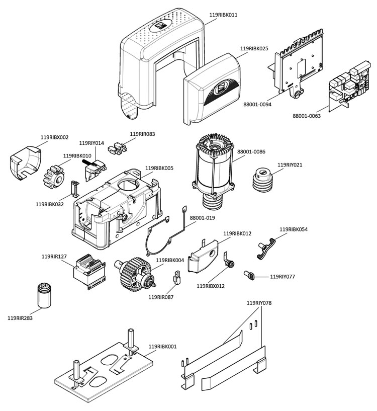 Запчасти для привода CAME BK-2200 Запчасти для привода CAME BK-2200