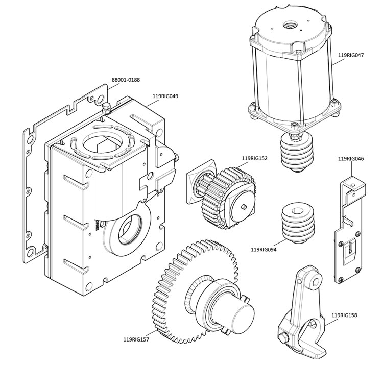 Запчасти для моторедуктора G2080 от шлагбаума CAME GARD 8000 Запчасти для моторедуктора G2080 от шлагбаума CAME GARD 8000